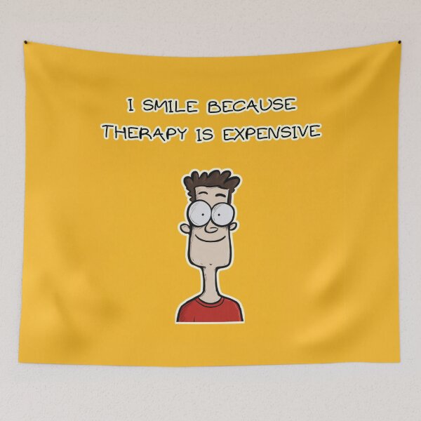 Item preview, I smile because therapy is expensive, funny artwork,  designed and sold by silent-violin.