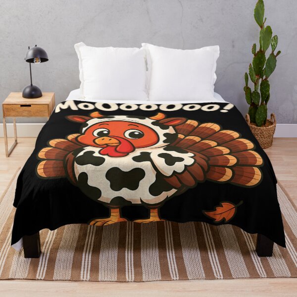 Item preview, Mooooooo Funny Turkey Wearing Cow Costume Thanksgiving Day Humor Art designed and sold by LakenDraphil.