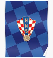 Croatia Jersy Dark Blue Logo Poster
