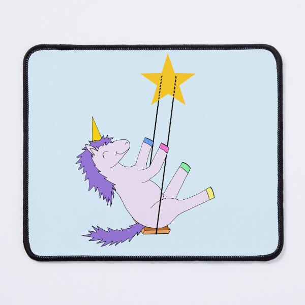 Item preview, Happy Unicorn Swinging on a Star Die Cut designed and sold by JoyousArt4u.