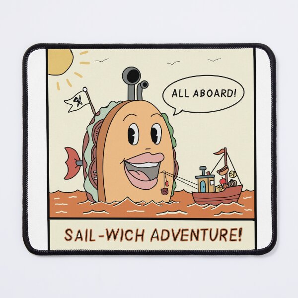 Item preview, Sail-Wich Adventure Funny Sandwich Pun Comic Art | Food Humor Nautical Design for Food Lovers designed and sold by Popstudio85.