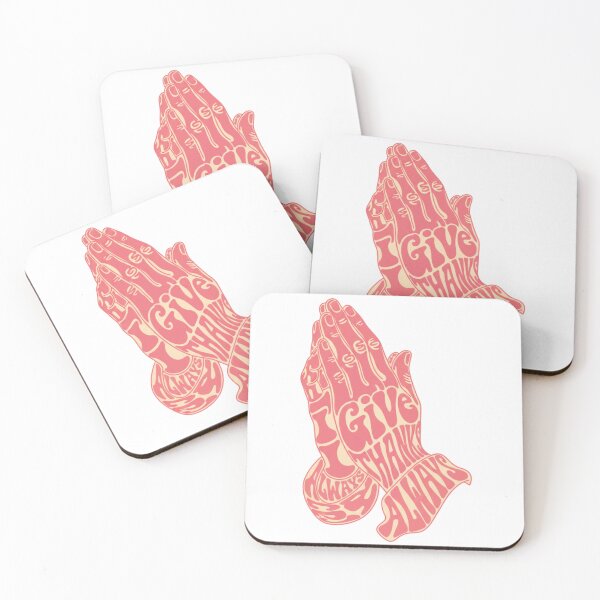 Item preview, I Give Thanks Always – Retro Praying Hands Gratitude Art designed and sold by He Art Freequently .