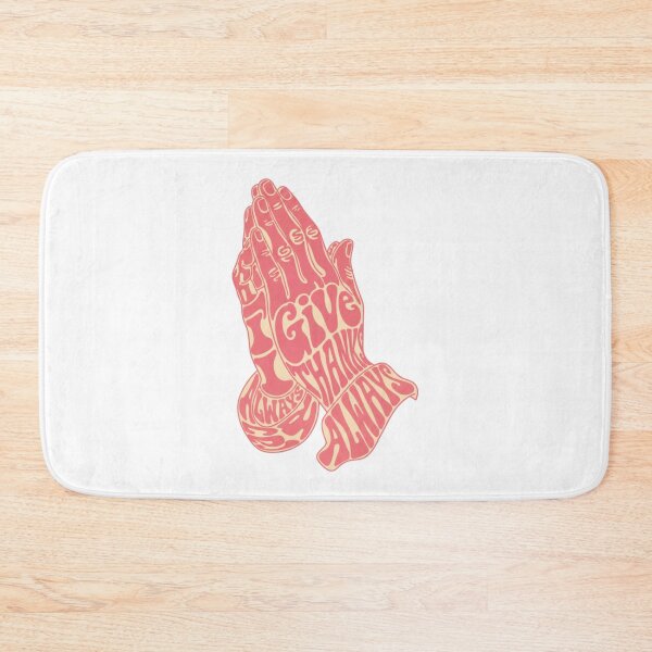 Item preview, I Give Thanks Always – Retro Praying Hands Gratitude Art designed and sold by He Art Freequently .