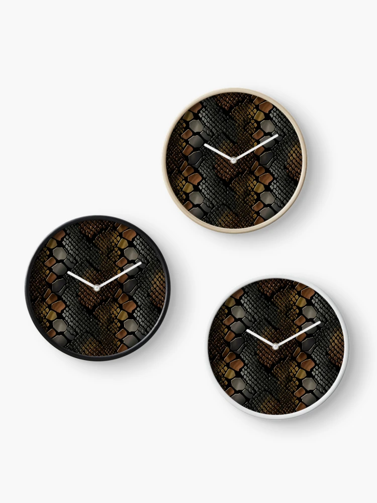 Thumbnail 3 of 4, Clock, Golden Python designed and sold by Kaleidoscope Print.