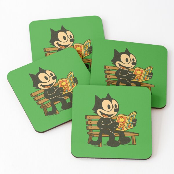 Item preview, FELIX CAT SITTING ON A BENCH READING A VINTAGE COMIC STRIP designed and sold by infinitearte.