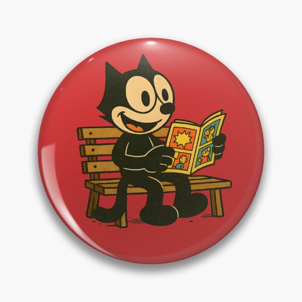 Item preview, FELIX CAT SITTING ON A BENCH READING A VINTAGE COMIC STRIP designed and sold by infinitearte.