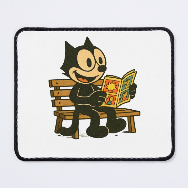 Item preview, FELIX CAT SITTING ON A BENCH READING A VINTAGE COMIC STRIP designed and sold by infinitearte.