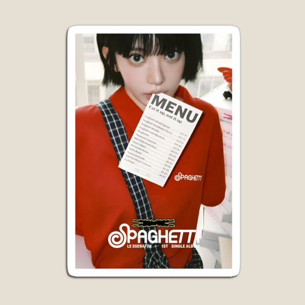 Item preview, LE SSERAFIM SPAGHETTI Sakura Merch – Limited K‑Pop Apparel & Accessories designed and sold by Valereekmerch.