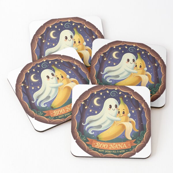 Item preview, Whimsical Boo Nana Ghost Banana - Illustrated Cute Halloween Art Gift designed and sold by Wear Sculpt.