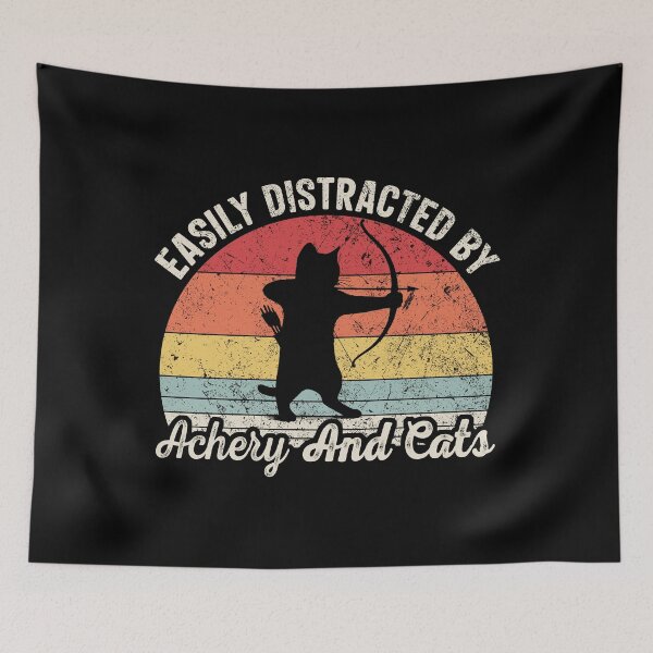 Item preview, Easily Distracted by Archery and Cats T-Shirt designed and sold by TinaMDedrick.