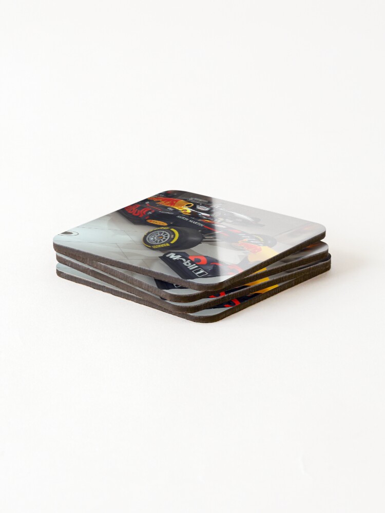 Thumbnail 4 of 5, Coasters (Set of 4), Red Bull Racing RB14 designed and sold by andreisky.