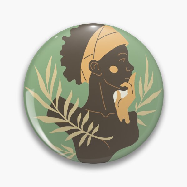 Item preview, Minimalist Afro Woman Portrait - Natural Beauty Head Wrap & Leaves Art designed and sold by GenZFashion000.