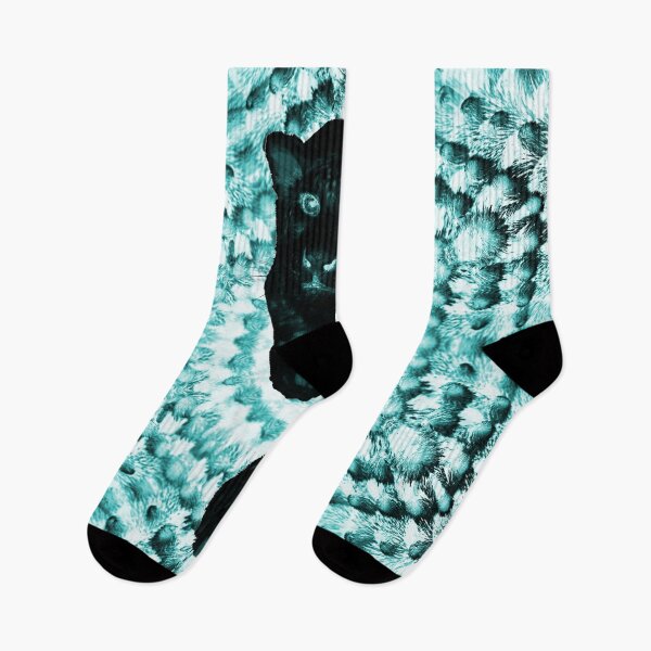 Item preview, Black snow leopard – power in the green magnetic field / Swiss Artwork Photography designed and sold by Raphael Wolf.