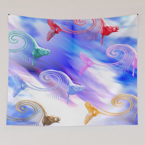Item preview, Colorful fish skeletons – Happy play in the sea / Swiss Artwork Photography designed and sold by Raphael Wolf.