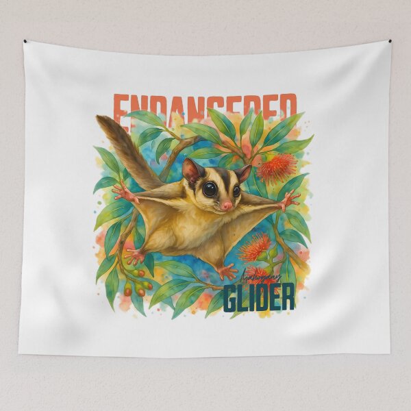 Item preview, Endangered Mahogany Glider Watercolour Art designed and sold by Waratah and Wood.
