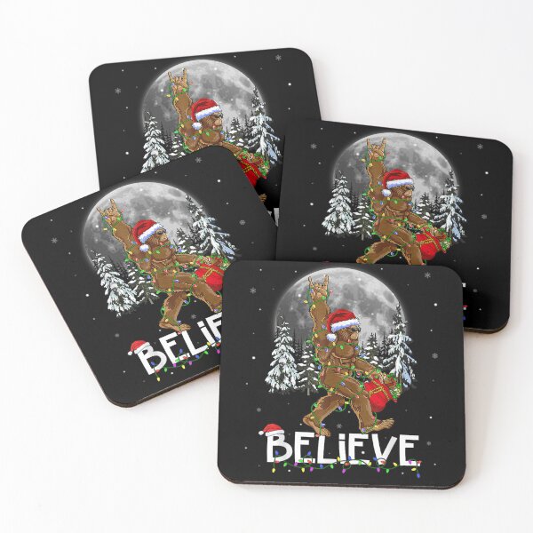 Item preview, Believe Bigfoot Sasquatch Christmas Lights Funny Winter Santa Hat designed and sold by AnsadoWinu.