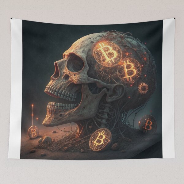 Item preview, Skull and Bitcoin designed and sold by zangess1.