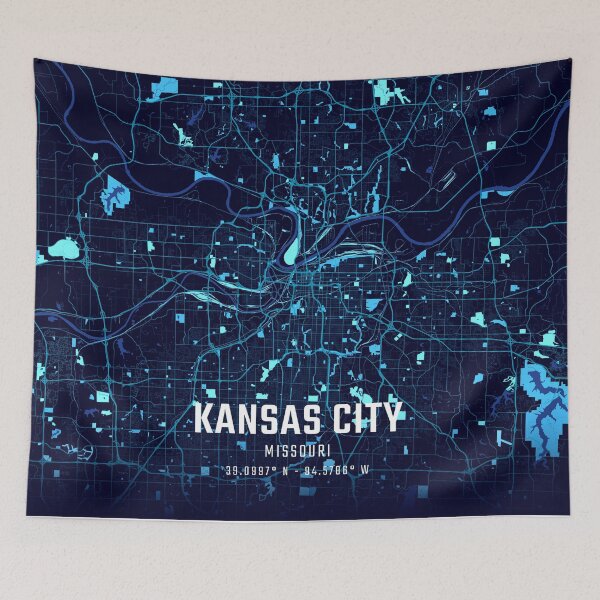 Item preview, Kansas City Midnight City Map designed and sold by HomeLivingCo.