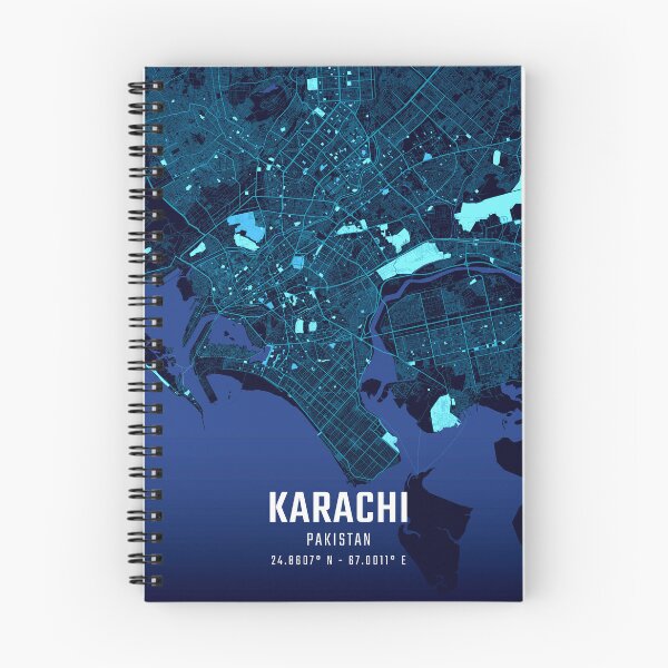 Item preview, Karachi Midnight City Map designed and sold by HomeLivingCo.