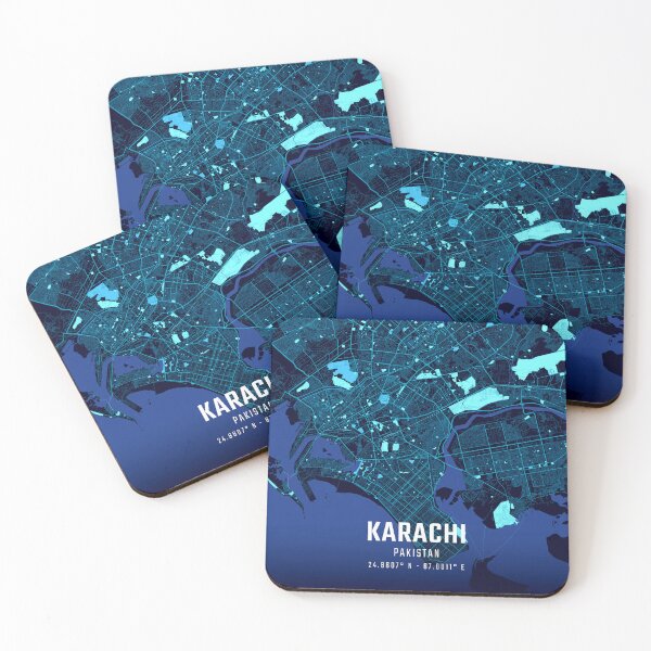 Item preview, Karachi Midnight City Map designed and sold by HomeLivingCo.