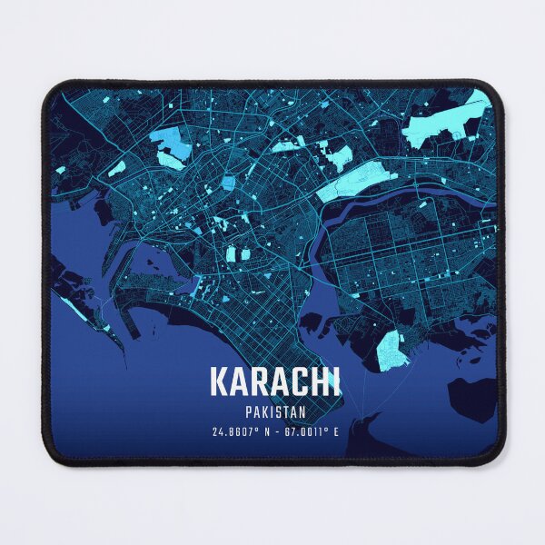 Item preview, Karachi Midnight City Map designed and sold by HomeLivingCo.