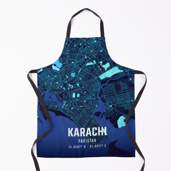 Item preview, Karachi Midnight City Map designed and sold by HomeLivingCo.