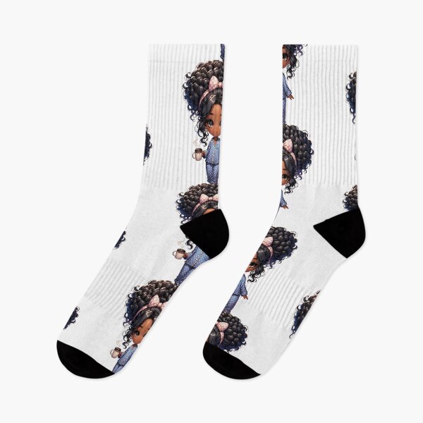 Item preview, Sweet Black Girl Holding Hot Coffee | Pajama Morning Art designed and sold by Lulunza.