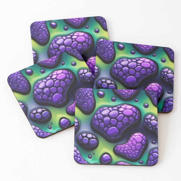 Item preview, Psychedelic Neon Blob Pattern Abstract Purple and Green Aesthetic designed and sold by Nuttajak.