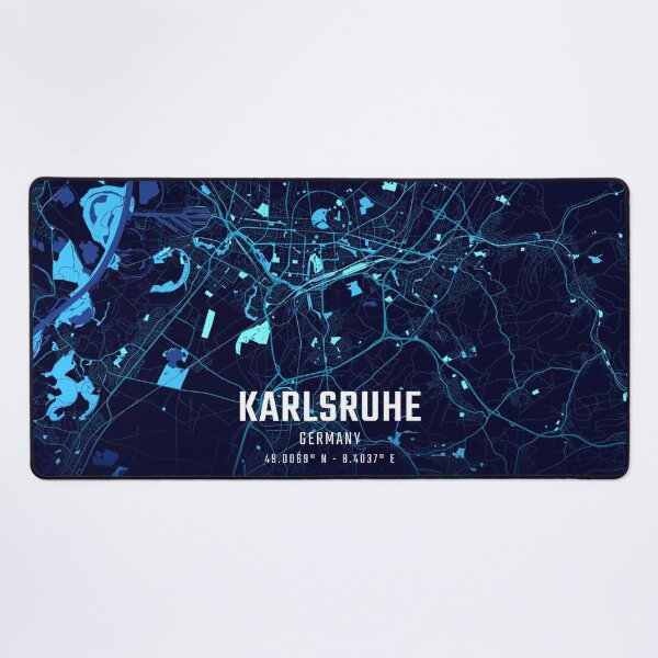 Item preview, Karlsruhe Midnight City Map designed and sold by HomeLivingCo.