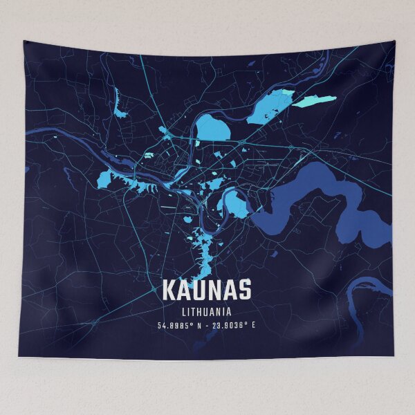 Item preview, Kaunas Midnight City Map designed and sold by HomeLivingCo.