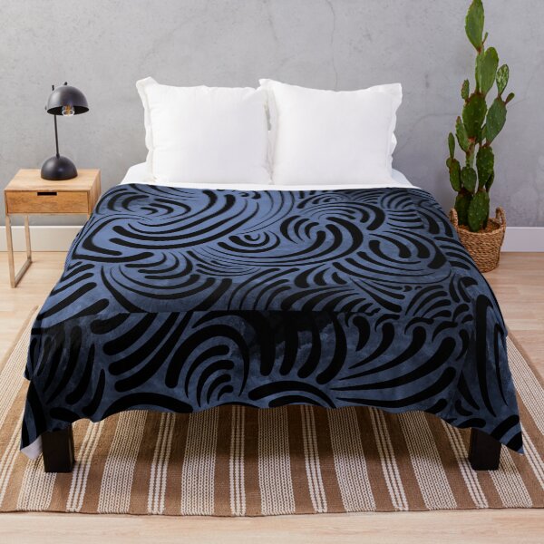 Item preview, Midnight Flow – Abstract Pattern with Deep Blue and Black designed and sold by astermoonleaf.