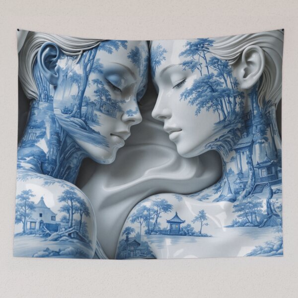 Item preview, Willow-Patterned Mannequin Sapphic Lovers #3 designed and sold by NickWhittleArt.