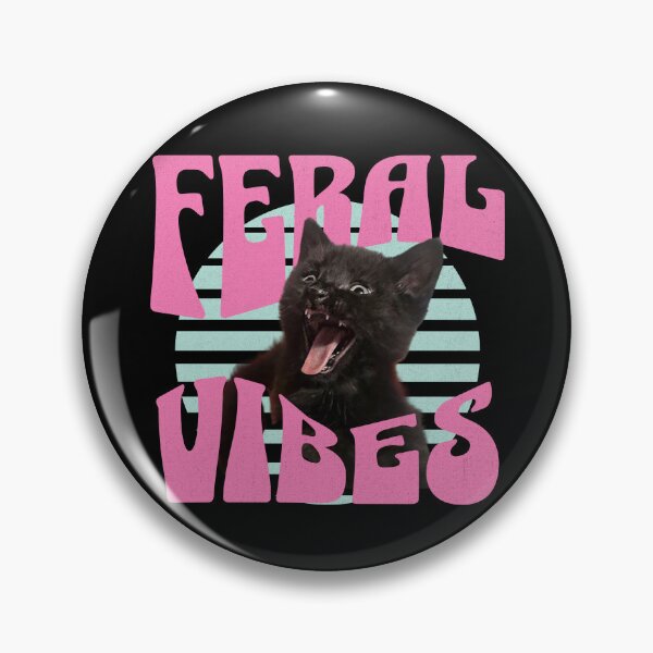 Item preview, Feral Vibes Screaming Black Cat Funny Retro Aesthetic Meme Shirt – Chaotic Cute Cat Lover Gift designed and sold by Deddirae.