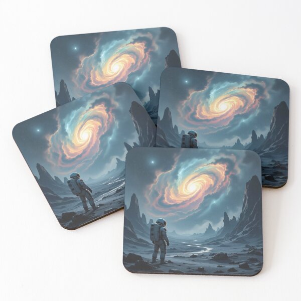 Item preview, Galactic Silence – Astronaut meets Spiral Galaxy in a surreal Space Valley full of light and depth designed and sold by FotoworldEdel.
