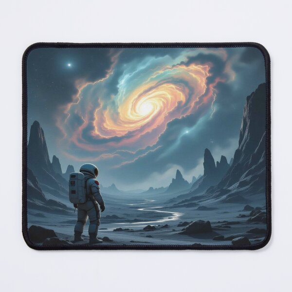 Item preview, Galactic Silence – Astronaut meets Spiral Galaxy in a surreal Space Valley full of light and depth designed and sold by FotoworldEdel.