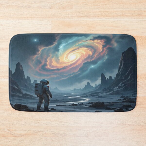 Item preview, Galactic Silence – Astronaut meets Spiral Galaxy in a surreal Space Valley full of light and depth designed and sold by FotoworldEdel.