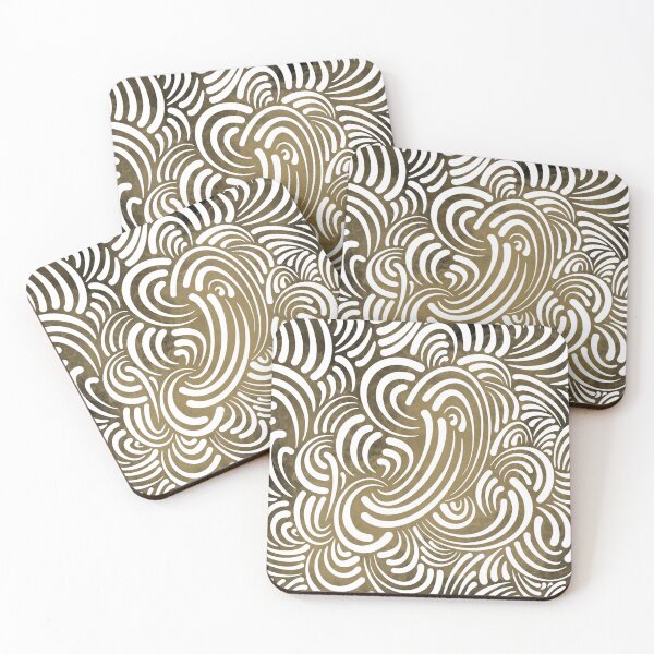 Item preview, Golden Flow – Abstract Pattern in Warm Tones designed and sold by astermoonleaf.