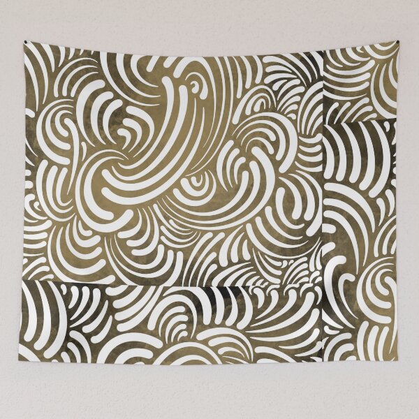 Item preview, Golden Flow – Abstract Pattern in Warm Tones designed and sold by astermoonleaf.