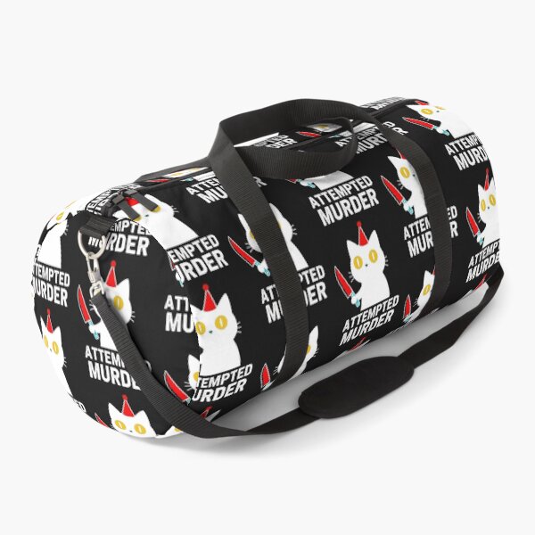 Item preview, “white Attempted Murder Cat – Funny Dark Humor Black Cat with Knife Design” designed and sold by Bspaces.