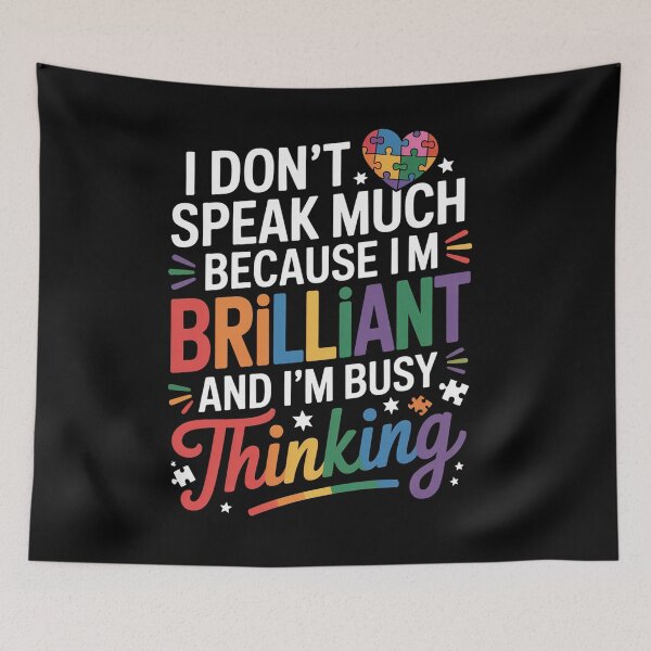 Item preview, I Dont Speak Much Brilliant Autism Autistic  designed and sold by Veroniadic.