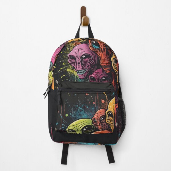Item preview, Colorful Alien Heads – Psychedelic Street Art Illustration designed and sold by PLUSHIWORLDtm.
