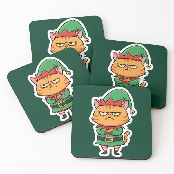 Item preview, Funny Grumpy Cat Elf Christmas Humor designed and sold by MuseAI.