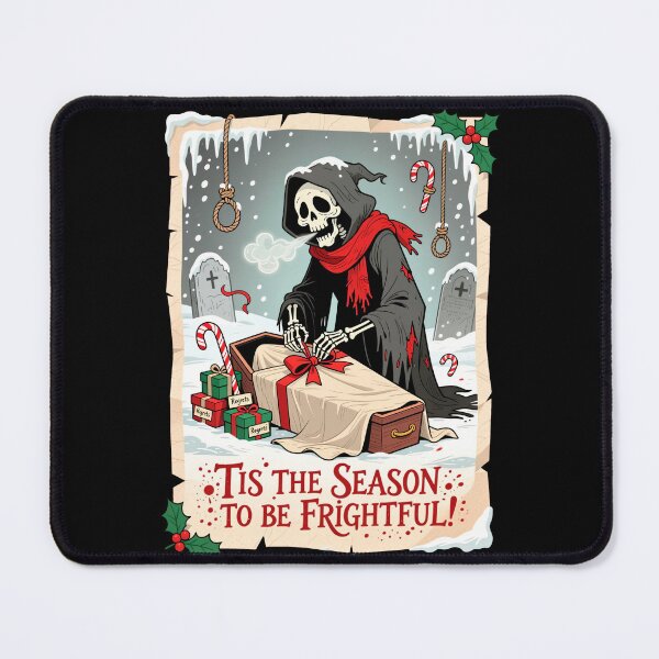 Item preview, Grim Reaper Wrapping Gifts in Shroud Paper – ‘Tis the Season to Be Frightful designed and sold by BlackPrintMrket.