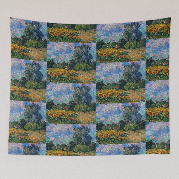Item preview, Sunflowers Beneath the Summer Sky designed and sold by ukrainianvin.