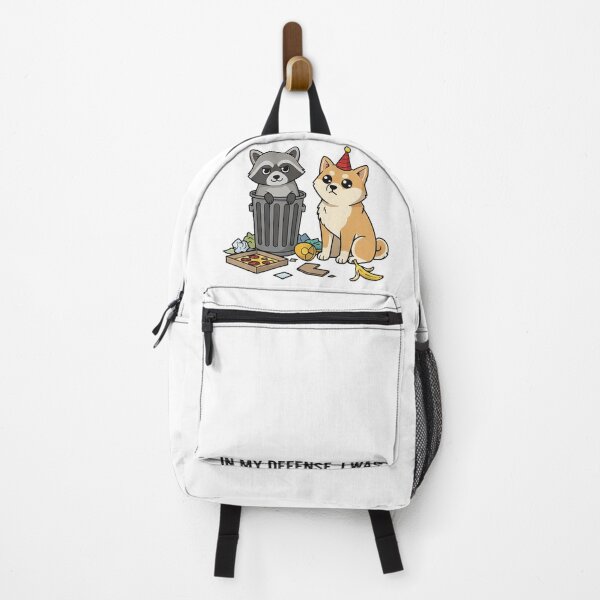Item preview, "In My Defense I Was Left Unsupervised Funny Raccoon Shiba Dog Meme Gift" designed and sold by Bspaces.