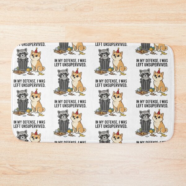 Item preview, "In My Defense I Was Left Unsupervised Funny Raccoon Shiba Dog Meme Gift" designed and sold by Bspaces.