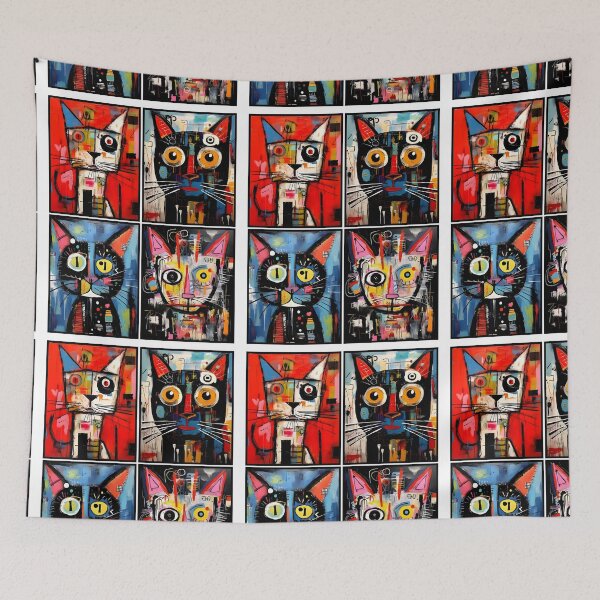 Item preview, Electric Whiskers: Abstract Cat Quartet 1 designed and sold by JA jones.