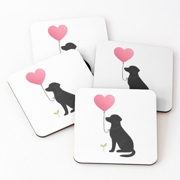 Item preview, Black Dog with Heart Balloon – Minimalist Pet Love Art for Healing and Comfort designed and sold by PetSoulPrints.