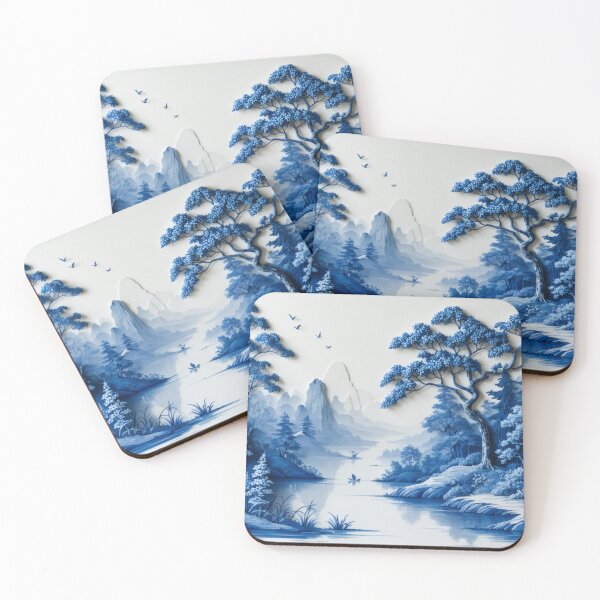 Item preview, Willow Pattern 3D-effect Landscape 2 Japanese Inspired  designed and sold by NickWhittleArt.