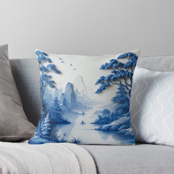 Item preview, Willow Pattern 3D-effect Landscape 2 Japanese Inspired  designed and sold by NickWhittleArt.
